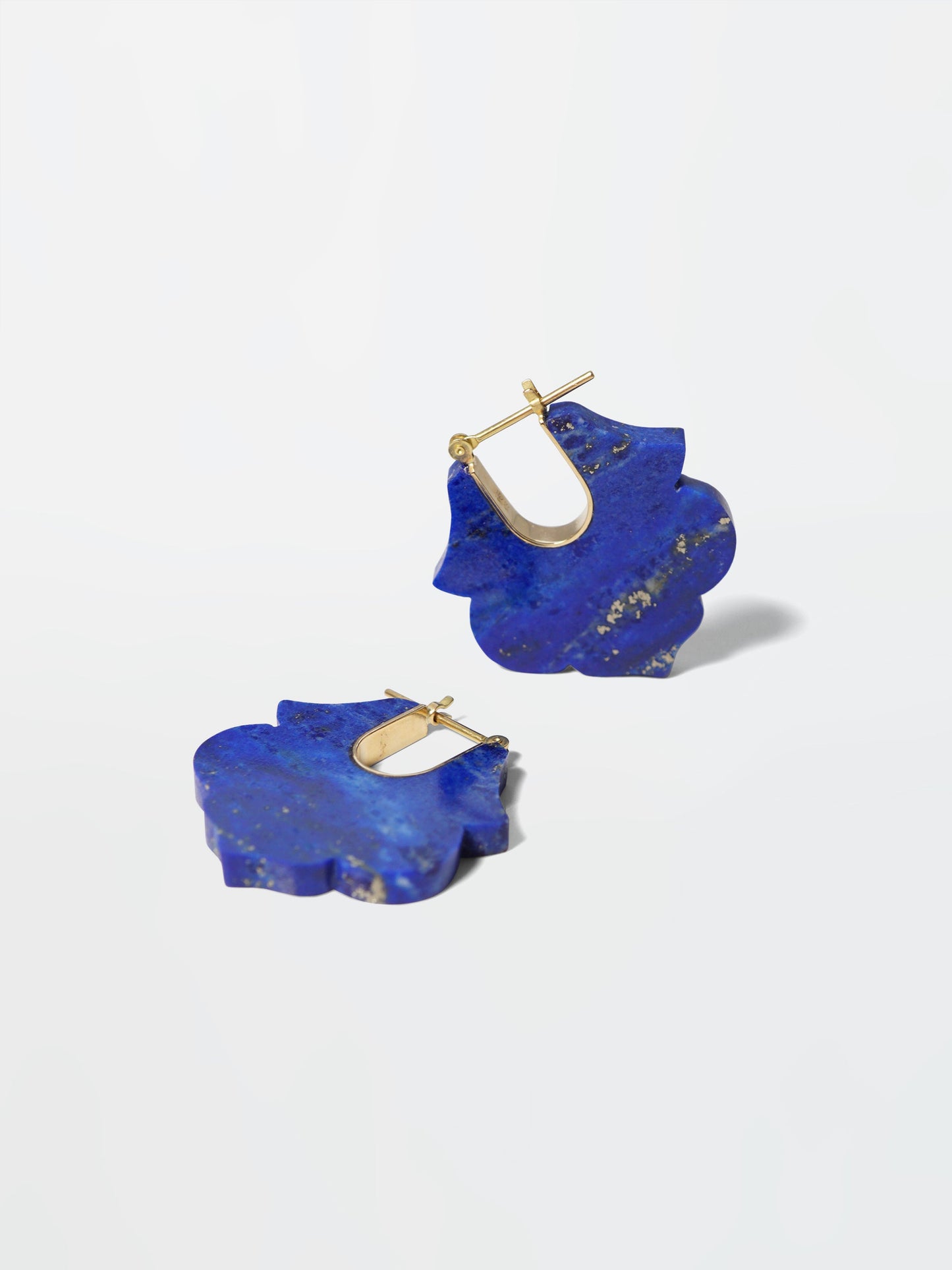 CREST_Pierced Earrings_Lotus_Lapis Lazuli