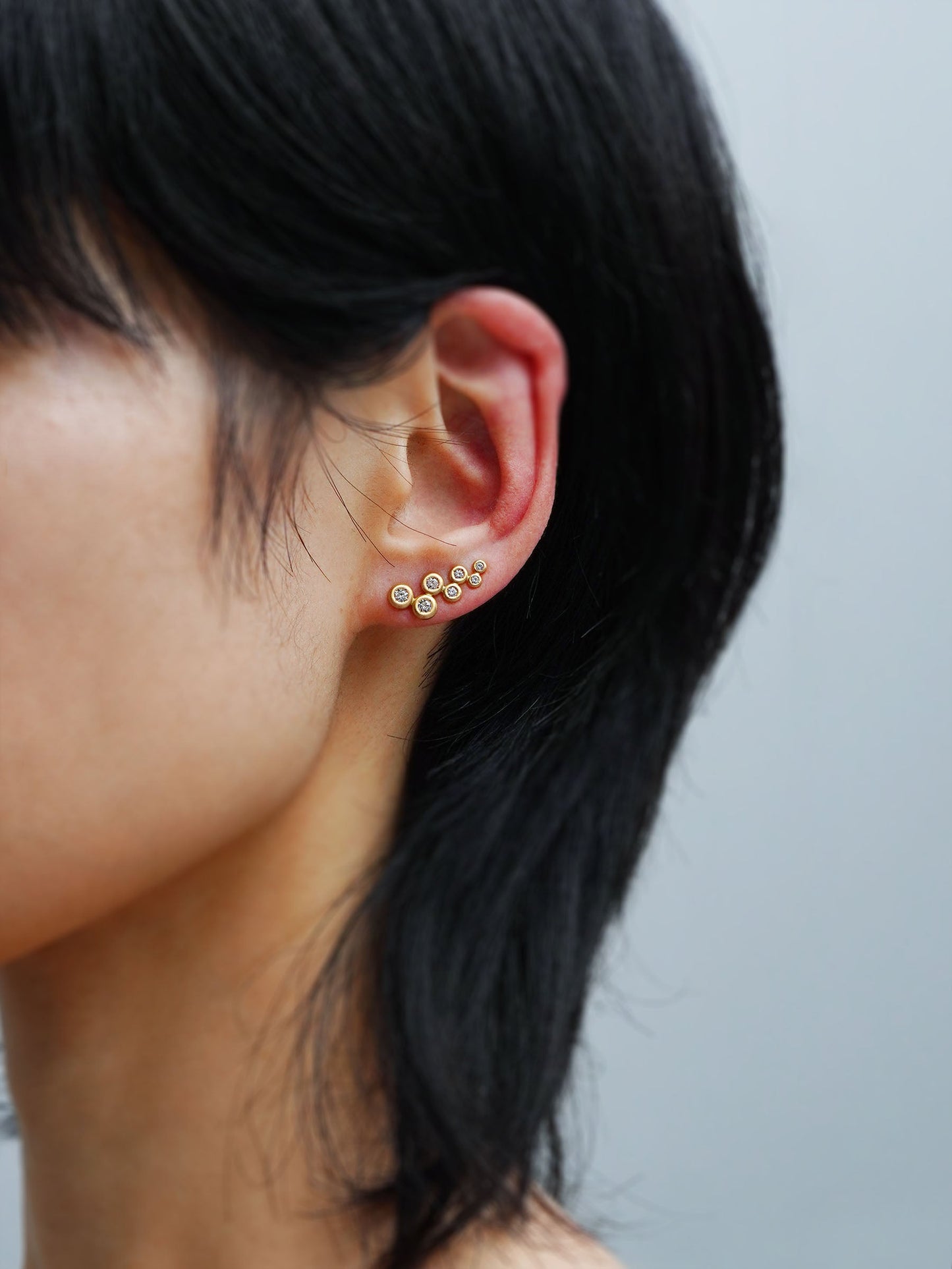 PUFF_Pierced Earring_Clip_Gradation_M